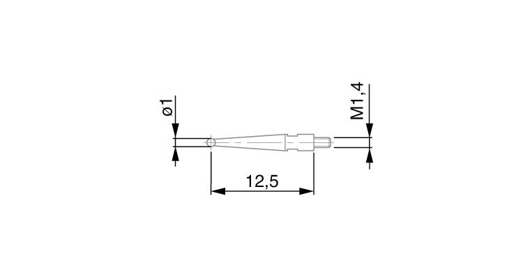 TESATAST measuring probe, 1 mm diameter carbide-tipped, type Y60/1W