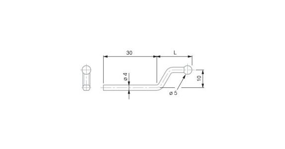 TESA Messeinsatz für FMS Typ VHH/35, gekröpft, mit Kugeldurchmesser 5 mm