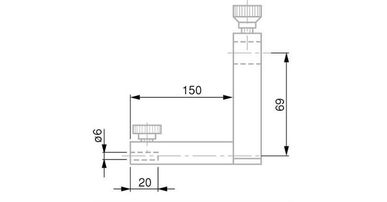 1001330495 TESA gauge slide carrier for measuring depths up to 185 mm