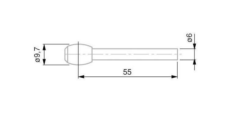 1001330489 TESA gauge slide, barrel-shaped 9.7 mm (for M12-M150)