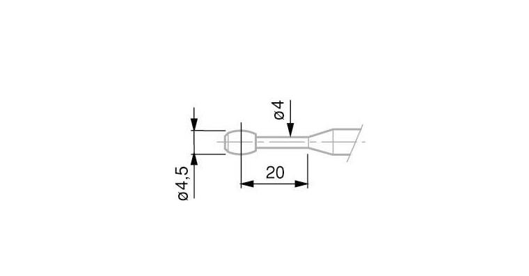 1001330488 TESA gauge slide, barrel-shaped 4.5 mm (for M6-M48)