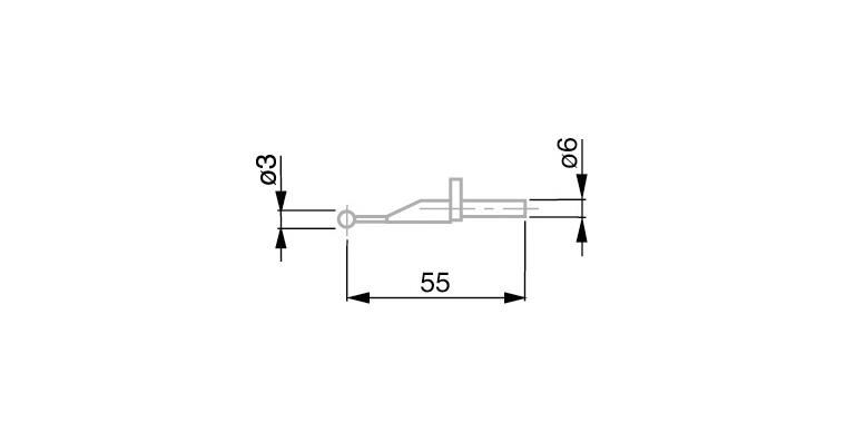 1001330485 TESA gauge slide with carbide ball 3 mm