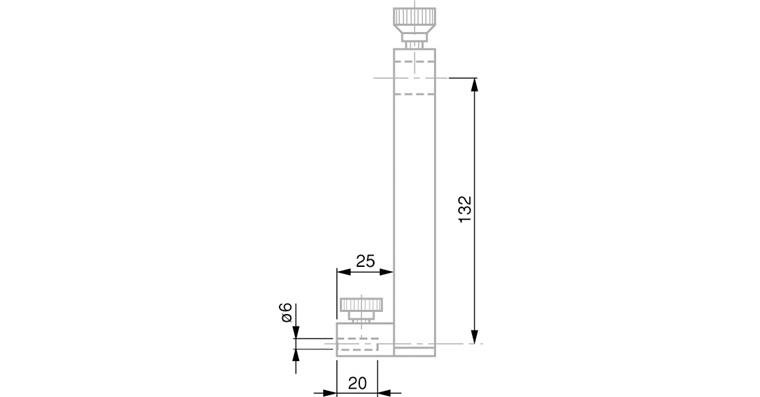 1001330481 TESA gauge slide carrier for extending the application range, L=132 mm