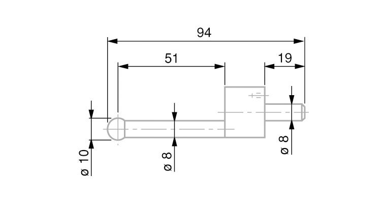 1001330459 TESA gauge slide with carbide ball 10 mm diameter