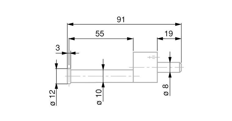 1001330457 TESA gauge slide with measuring disc 12 mm diameter