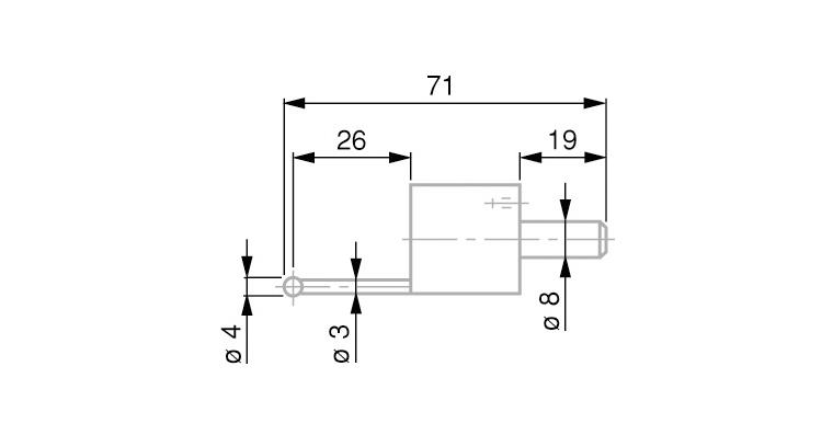 1001330447 TESA gauge slide with carbide ball 4 mm diameter