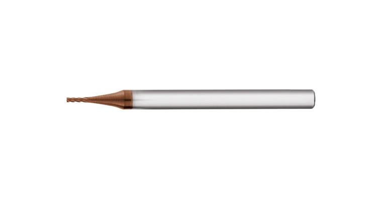 HHW SC mini end mill 4 cut. ed. DIN 6535 HA TiSiN-coat. up to 50 HRC dia. 1.0 mm
