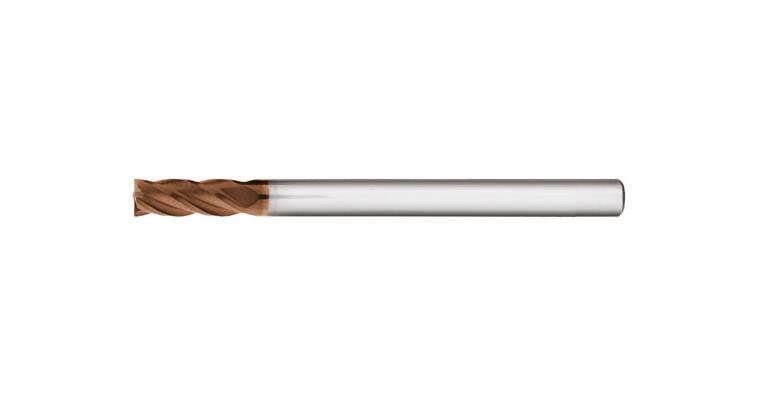 HHW SC mini end mill 4 cut. ed. DIN 6535 HA TiSiN-coat. up to 50 HRC dia. 2.0 mm