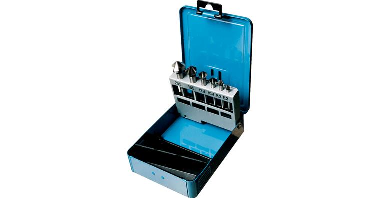 LIZZARD Kegel- und Entgratsenker-Satz 6tlg. 90° HSS-E Ø 6,3-20,5 mm in Metall-Kassette