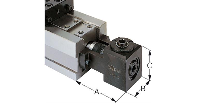Angle drive for NC compact clamp type RKE, jaw width 125 mm