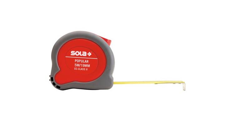 Roll tape measure Popular 3 m, tape width 13mm, precision class II, red