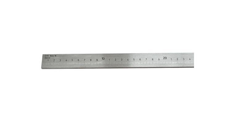 LIZZARD Arbeitsmaßstab DIN 866/B gelaserte 1/1 mm Teilung Normalstahl L=500 mm