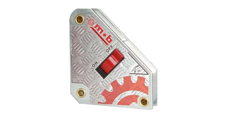 Magn. welding angle 45°+90° 95x110x100 mm ret. force app. 31.0-36.0 kg w. switch
