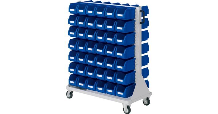 Trolley 1230x1000x500mm double-sided with easy-view storage bins 84xsz6