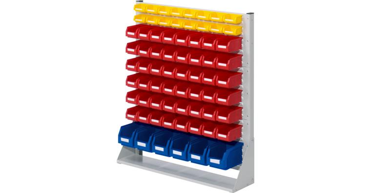 Partition 1100x1000x240mm one-sided w/ easy-view storage bins 6xS6 48xS7 16xS8