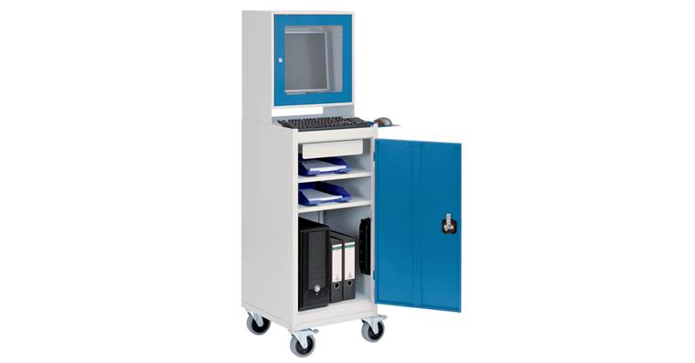 Computer trolley 500x500x1550 mm RAL 7035/5010