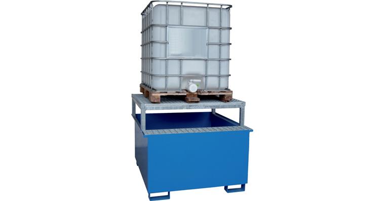 KTC tray w/ filling stand for 1 KTC WxDxH 1300x1360x1070 mm RAL 5015