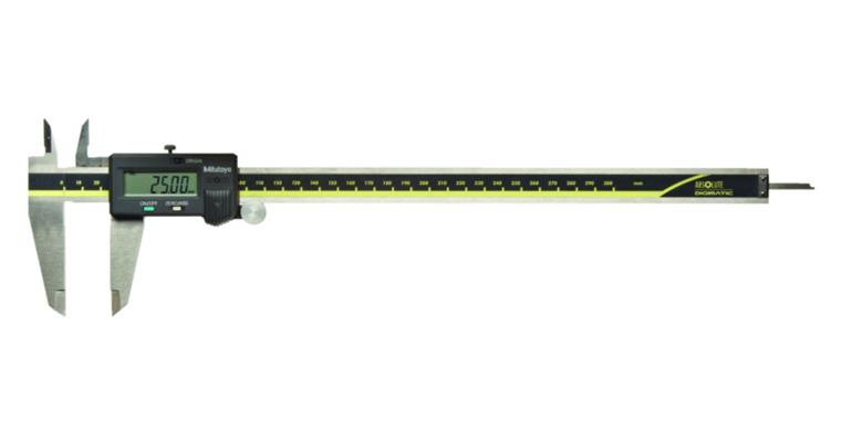 Digital pocket vernier callipers 0-300 mm with data output and drive wheel