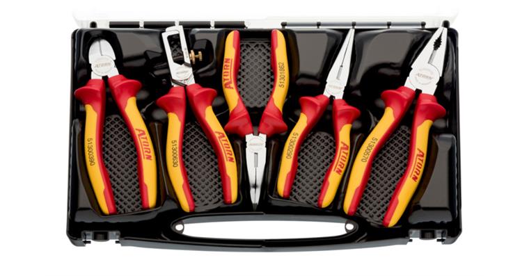 ATORN VDE pliers set, 5 pcs, two-component handle, in case