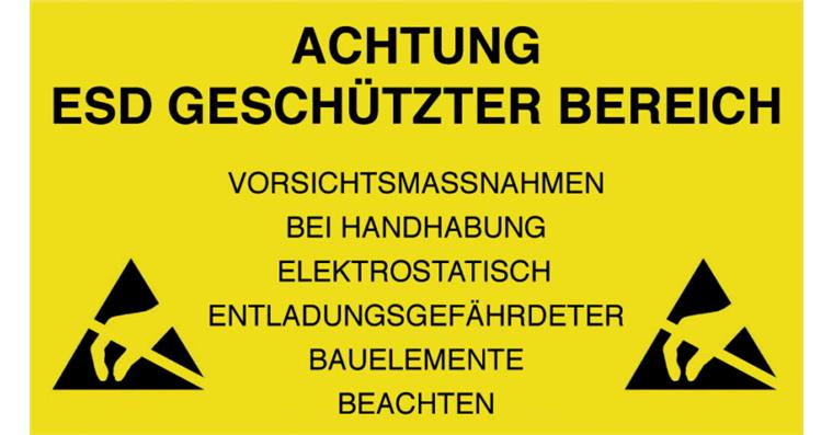 EPA/ESD-Bereichsschild (Aufkleber) PVC-Folie, 300x500 mm