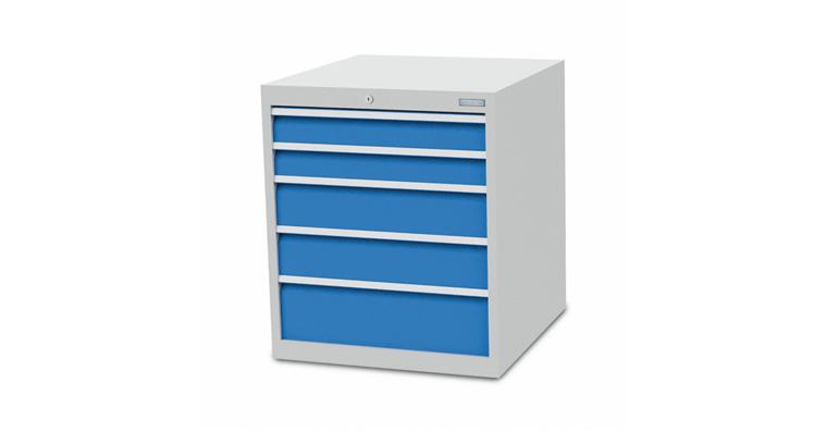 Drawer cabinet W705xD736xH819mm 5 drawers RAL7035/5012