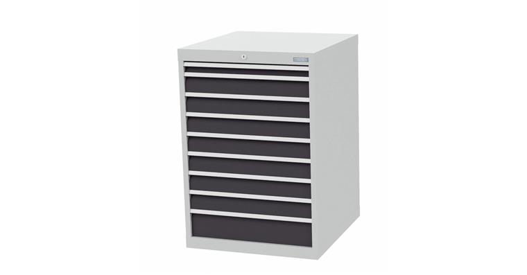 Schubladenschrank B705xT736xH1019mm 9 Schubladen 50-150 mm RAL7035/7016