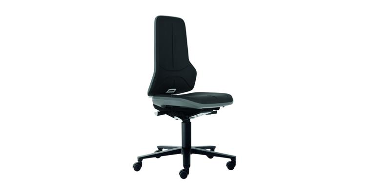 1082400132 Swiv wrk chair Neon 2 seat height 450-620mm Supertec w cast, grey flex band