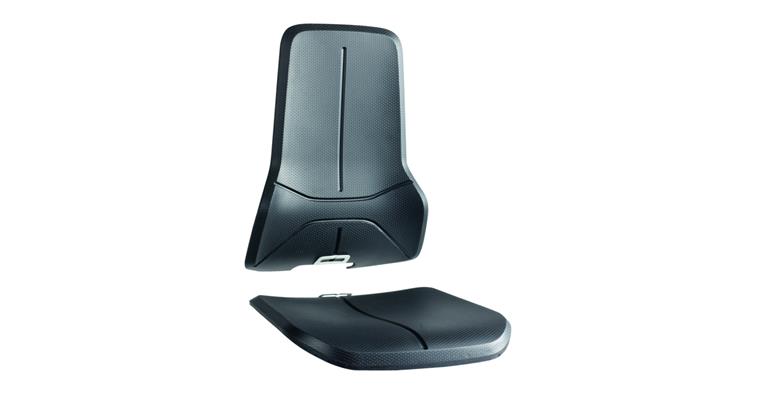 Upholstery element Neon, seat and back in black Supertec