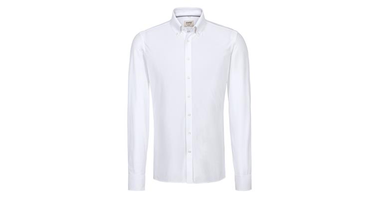 Long-sleeved stretch shirt white regular fit size L