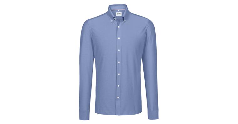 Long-sleeved stretch shirt ocean blue regular fit size XS