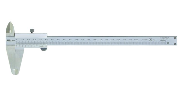 Präzisions-Taschenmessschieber 0-200 mm rostfrei mit Feststellschraube 0,02mm