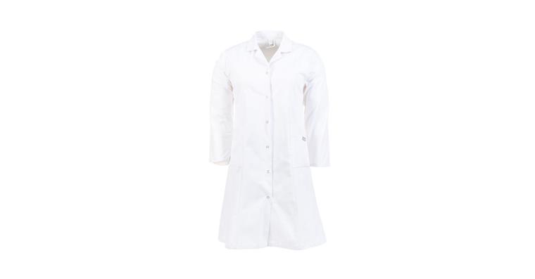 Ladies' work coat, cotton, long-sleeve, pure white 1682-sz 46