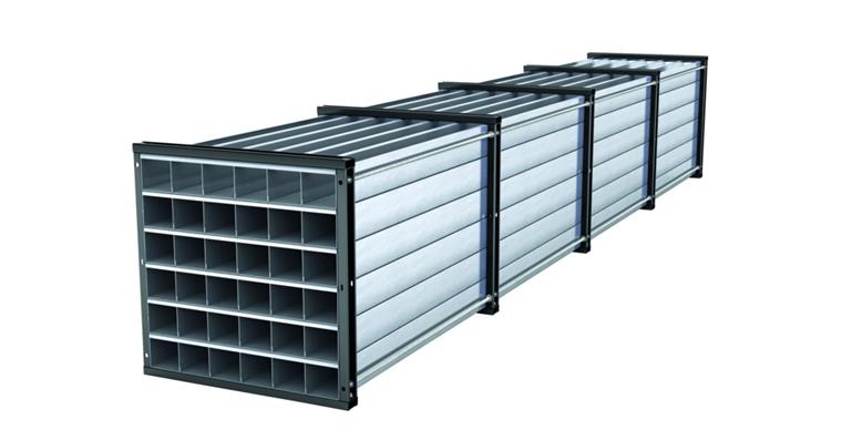 Honeycomb rack W 1,000 x D 6,000 x H 1,000 mm 36 compartments