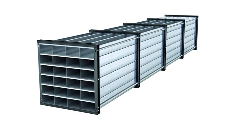 Honeycomb rack W 1,000 x D 6,000 x H 1,000 mm 24 compartments