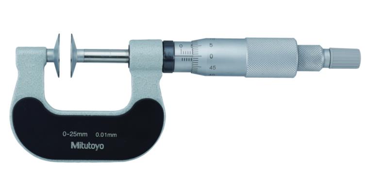 1001359278 Micrometer with disc measuring surfaces and non-rotating spindle 0-25 mm