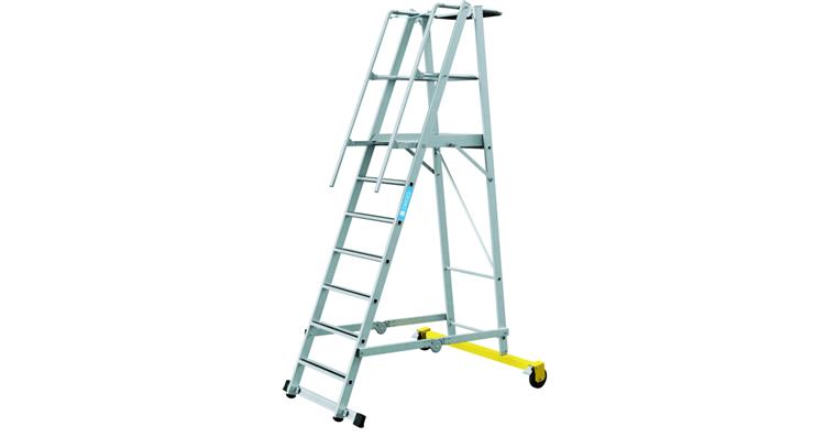 1085872104 Mobile platform steps, folding, 7 rungs, platform height 1.80 m