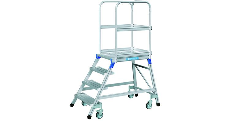 1085873102 Fahrbare Podesttreppe einseitig begehbar 4 Stufen Podesthöhe 0,96 m