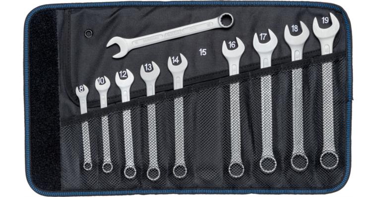 ATORN combination wrench set DIN 3113 A, 10 pcs, in textile roll-up bag