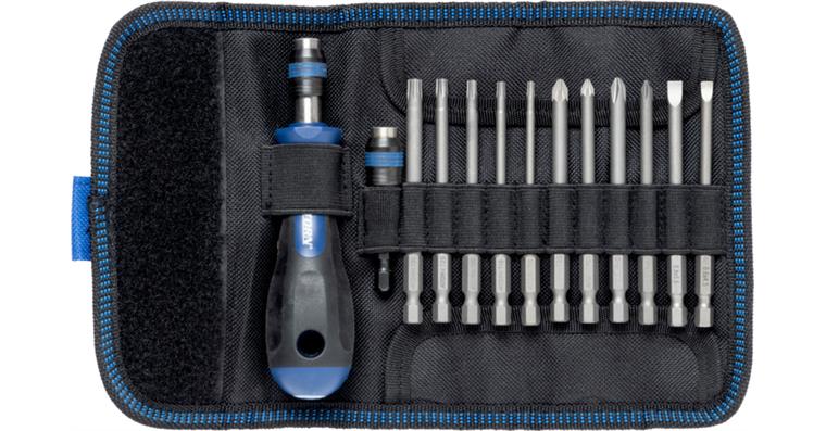 ATORN Bit-Handhalter-Satz, 13-teilig, mit 90 mm Bitklingen, in Textiltasche