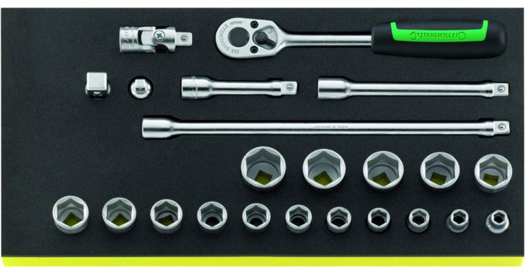 TCS hex socket set 23 pieces chrome-alloy steel, AS drive