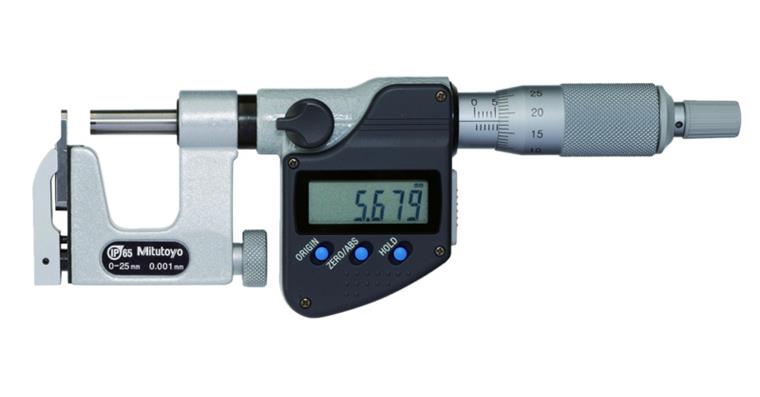 Digital-Bügelmessschraube 0-25 mm IP65 mit wechselbarem Messamboss