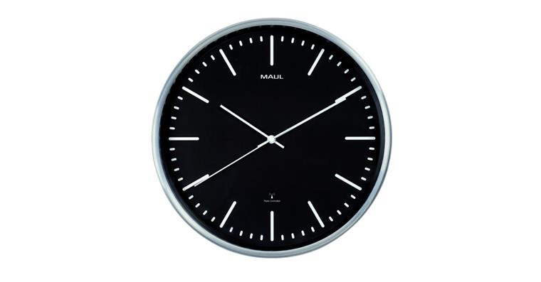 MAULfly wall clock, radio clock, black
