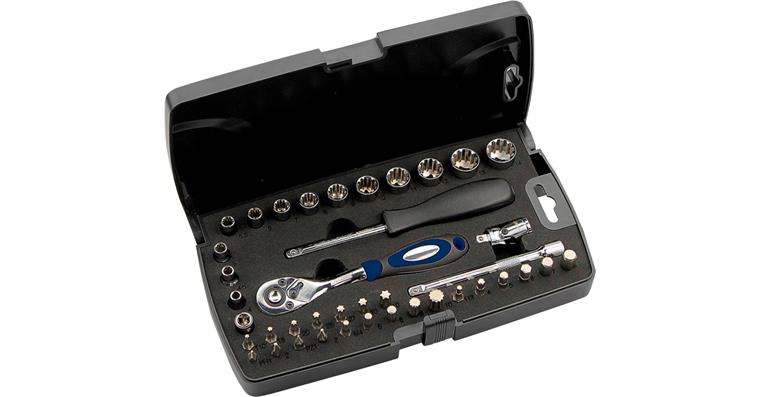 ATORN socket set, 1/4 inch, 40 pieces, universal profile