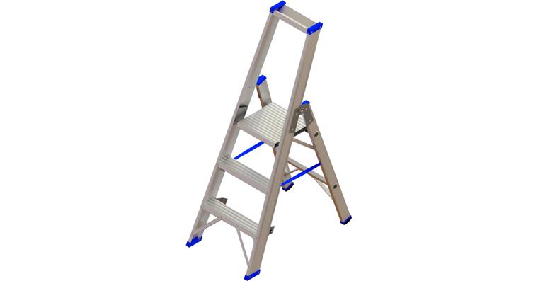 1085878100 ATORN aluminium step ladder with platform 3 steps, 1-sided