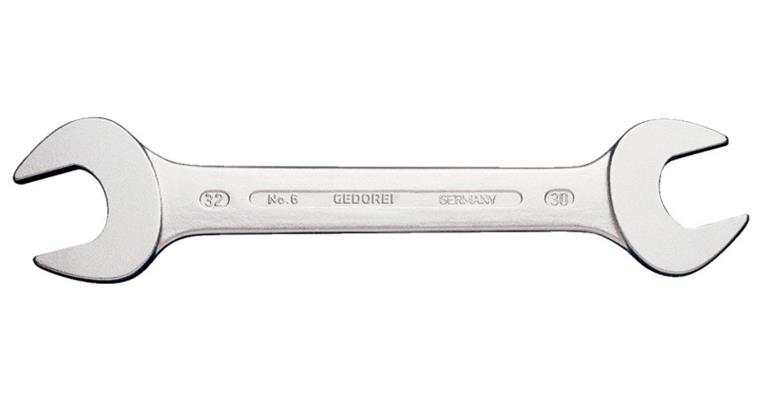 Double open-end wrench 15° DIN 3110 CV steel 3/4x7/8 inch