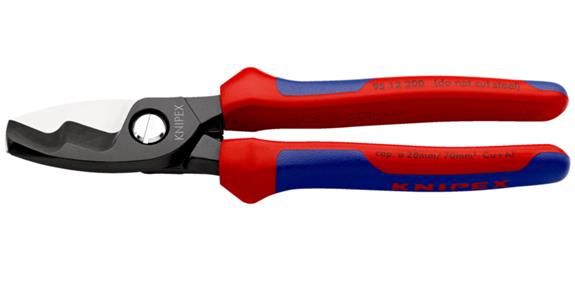 KNIPEX Kabelschere 200 mm Doppelschneide mit Zweikomponentengriff