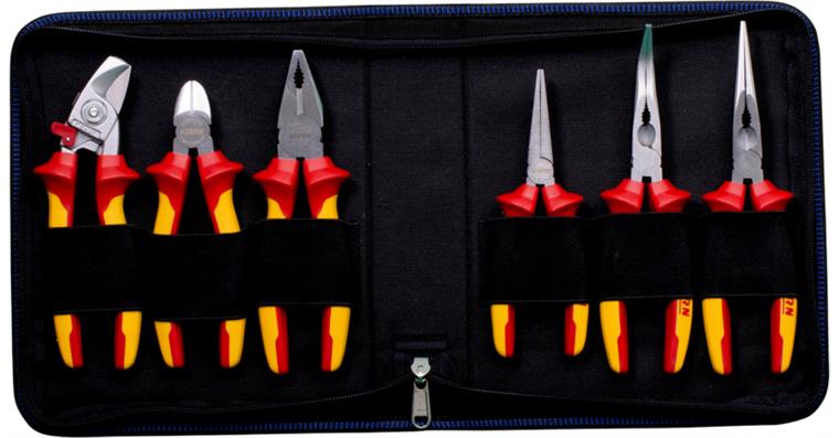 ATORN VDE pliers set, six pieces in textile zip bag
