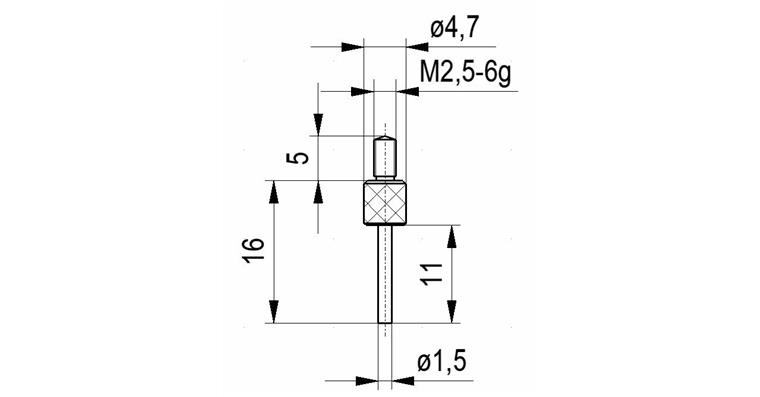 LIZZARD Taststift Nr. 5 für Messuhren und Feinzeiger A-Gew. M2,5 1,5 mm Ø