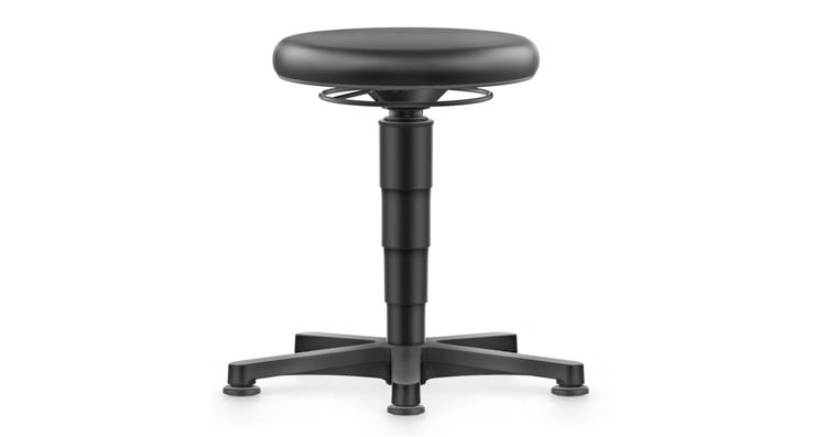 Allround Hocker mit Gleiter Kunstleder Farbring grau