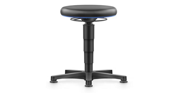 Allround Hocker mit Gleiter Kunstleder Farbring blau